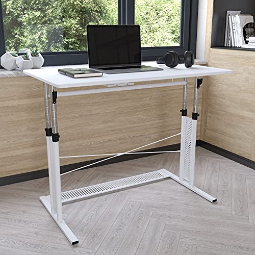EMMA + OLIVER White Height Adjustable (27.25-35.75