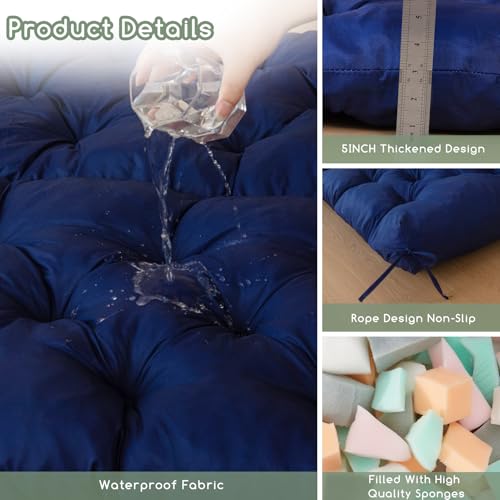 HIGOGOGO Outdoor Cushions for Patio Furniture, Porch Swing Cushions 2-3 Seater, 5