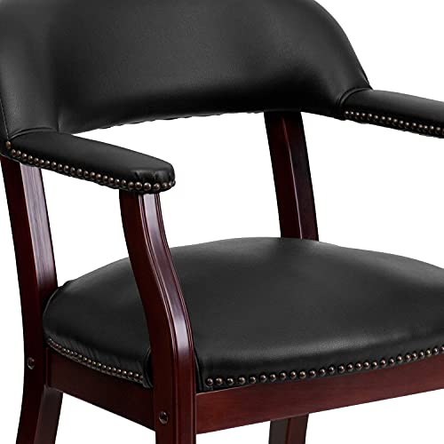 EMMA + OLIVER Navy Vinyl Luxurious Conference Chair with Casters