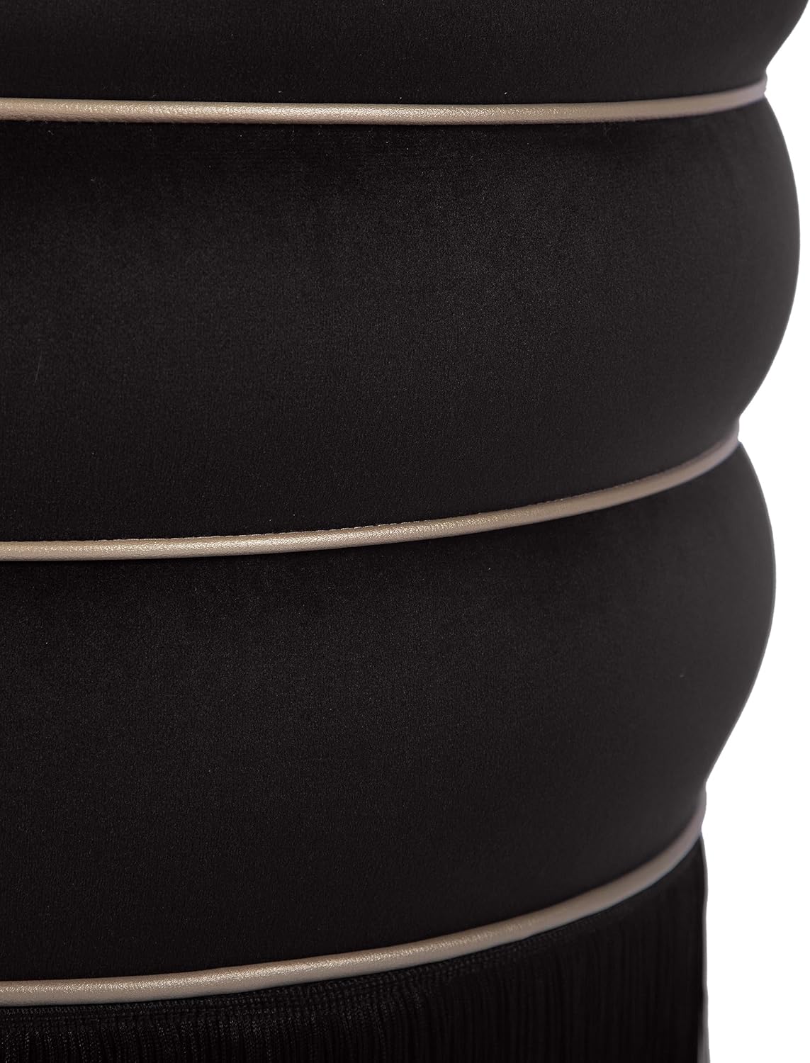 TOV Furniture Lakka Black Velvet Ottoman