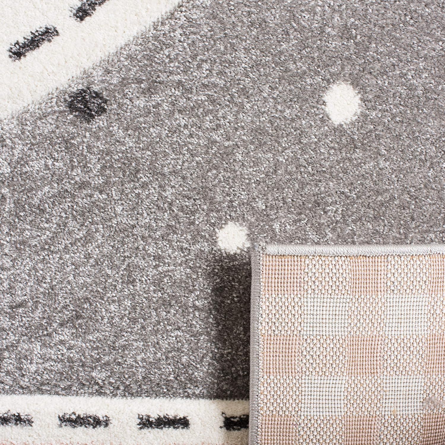 SAFAVIEH Carousel Kids Collection Runner Rug - 2' x 8', Pink & Ivory, Geometric Design, Ideal for High Traffic areas in Entryway, Kitchen & Bathroom (CRK154P-28)