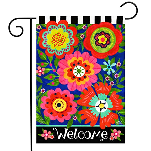 Briarwood Lane Watercolor Floral Spring Garden Flag Welcome Flowers 12.5