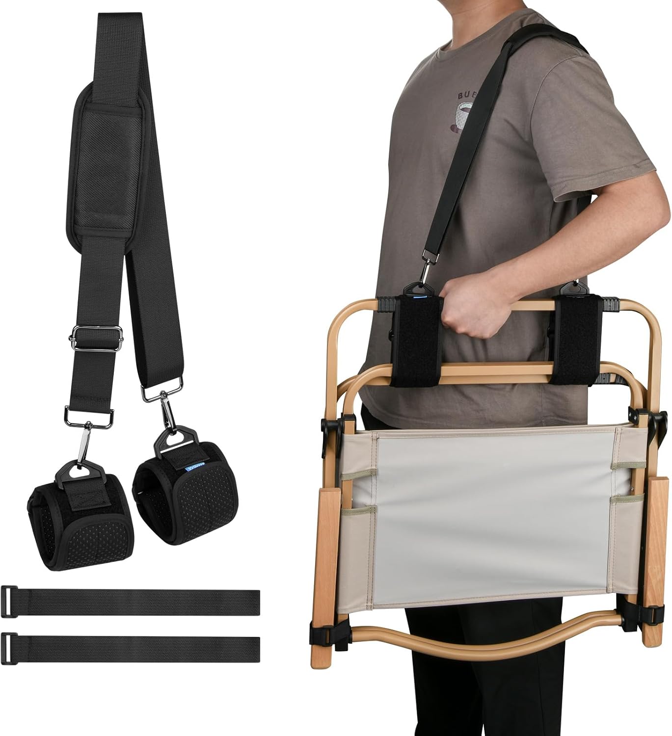 Xxerciz Carry Strap for Beach Chair Folding Chair, Adjustable Shoulder Strap for Camp Chair, Replacement Carry Strap for Beaches, Camping, Backpacking, Picnics and Other Items