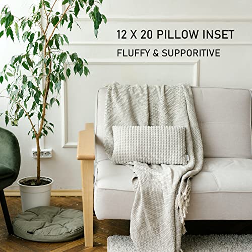 18 x 18 Pillow Inserts Set of 2 Outdoor Pillow Inserts Waterproof Square Premium Throw Pillow Inserts Decorative Couch Pillow Inserts White Sofa Pillows Indoor