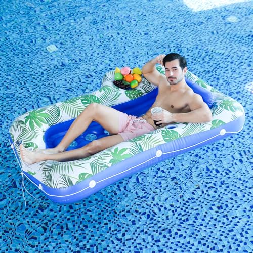 Large Pool Lounger Floats - Inflatable Pool Chair Floating for Adult Pool Floaties and Recliner with Backrest for Lake Float Beach Party