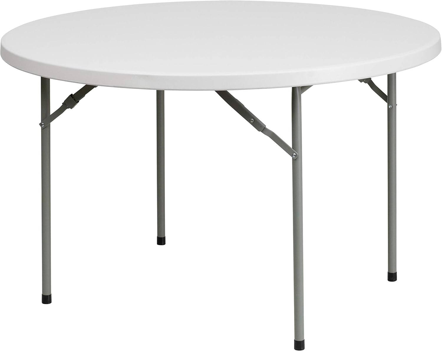 BizChair 4-Foot Round Granite White Plastic Folding Table - Banquet / Event Folding Table