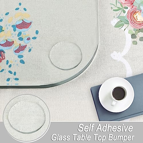 Extremely Soft Glass Table Top Bumper, Anti Slide and Scratch for Glass Table, Transparent Non-Adhesive Rubber Pads for Glass Table Top Spacer. to Avoid The Movement of Glass (Round & Square, 20 PCS)