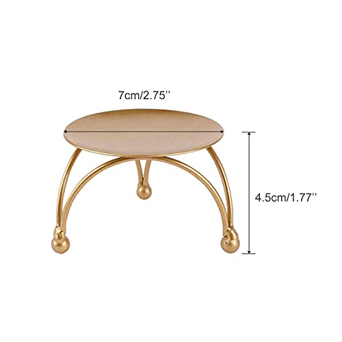Iron Pillar Candle Holder Set of 3, Dedoot Small 2.5 Inches Decorative Gold Iron Plate Candle Holder Centerpiece Fit LED & Wax Candles, Pedestal Candle Stand for Taper Candles,Tables, Wedding