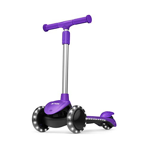Jetson Lumi 3 Wheel Light-Up Kick Scooter for Girls or Boys, Ages 3+ - Max Grip Light Up Deck and PVC Wheels- Adjustable Height