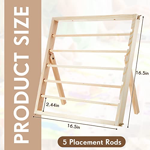 Wood Ribbon Organizer Storage Ribbon Rack Holder Organizer for Christmas Gift Wrapping Paper, Cellophane, Vinyl Rolls, Arts and Crafts Items