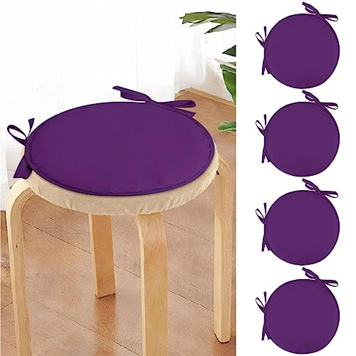 Round Chair Cushions Set of 2, Indoor Outdoor Round Bistro Seat Cushions, Bistro Chair Cushions with Ties, Round Cushions for Bistro Chairs, Chair Pads Replacement Cushion for Home Kitchen