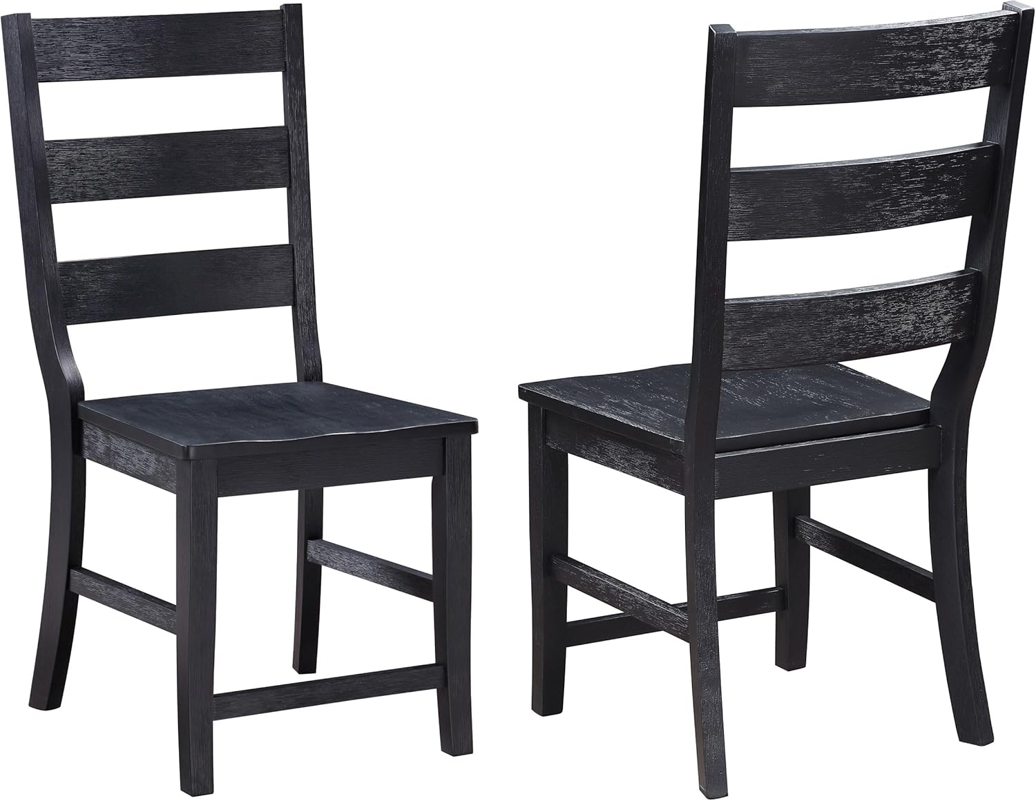Coaster Home Furnishings Newport Ladder Back Dining Side Chair Black (Set of 2)