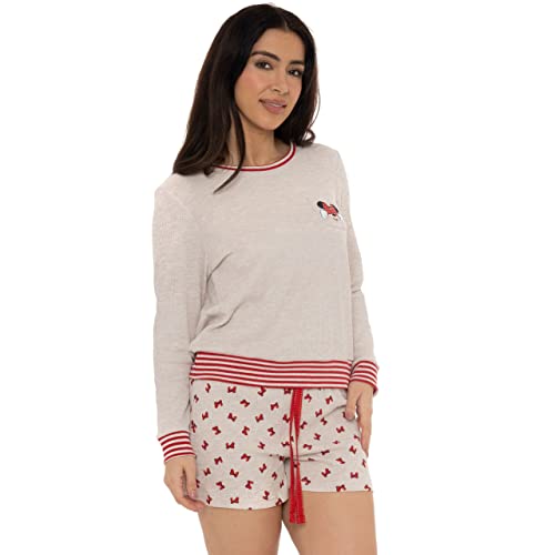Womens Disney Minnie Mouse Pajamas Ladies Waffle PJs