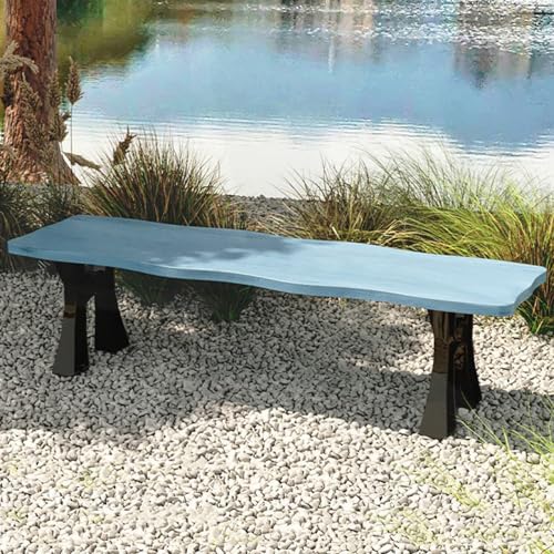 Garden Outdoor Bench, Solid Wood Garden Bench w/Backrest, Cast Aluminium Frame, Choice of Colours, Suitable, Indoor or Outdoor Use for Patio, Park, Porch and Lawn(Color:Brown,Size:47x14.5x29.1i