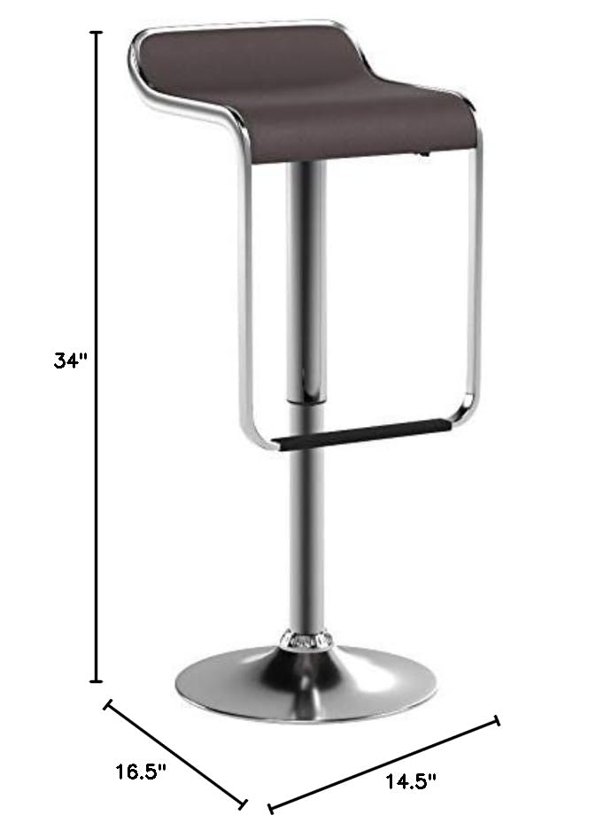 Modway LEM Mid-Century Modern Faux Leather Upholstered Adjustable Swivel Bar Stool in White