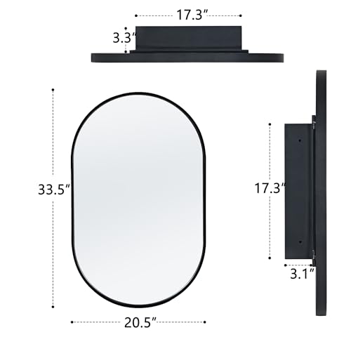 sogesfurniture Recessed Bathroom Medicine Cabinet with Mirror, 36
