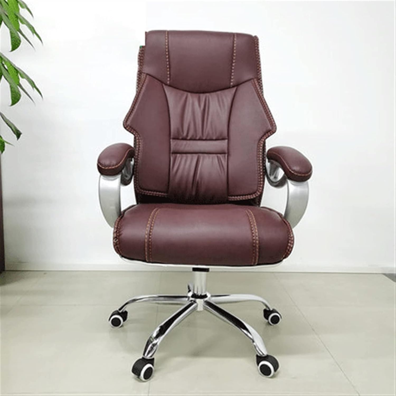 Boss Chair Leather Office Chair Adjustable Lumbar Support Knob and Tilt Angle High Back Executive Computer Desk Chair Built in Inner Spring for Comfort and Ergonomic Design for Lumbar Support