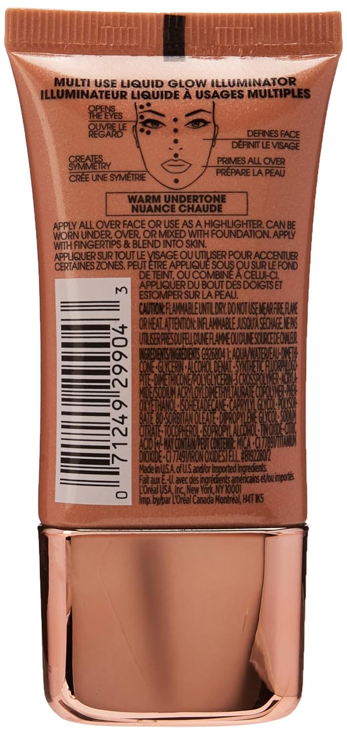 L'Oréal Paris True Match Liquid Glow Illuminator, Golden, 0.67 fl. oz.