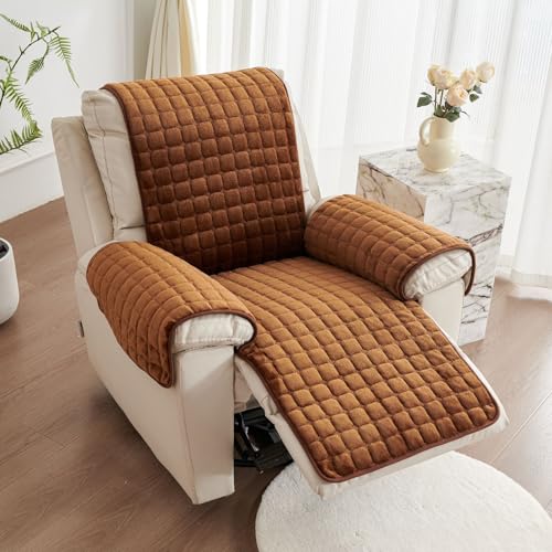 Plush Recliner Cover, Lazy Boy Recliner Slipcovers, Soft Recliner Chair Covers with Arms, Recliner Protector Cover Recliner Sofa Cover for Living Room Dog Pets,5,20 * 74in