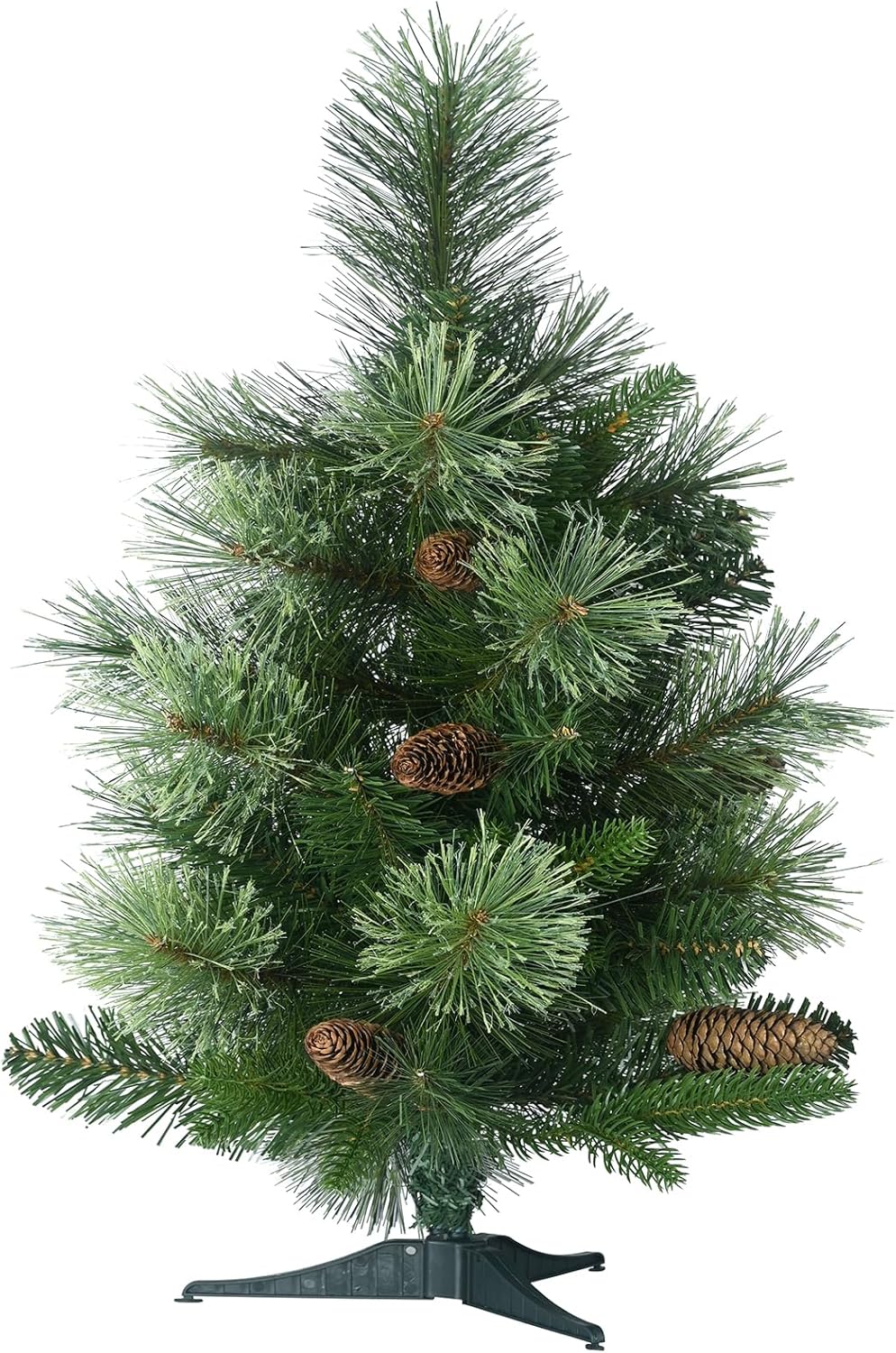 24 inch Tabletop Christmas Tree, 2ft Mini Artificial Christmas Tree for Holiday Indoor Home Christmas DIY Decoration, Small Pine Xmas Tree with Pine cones