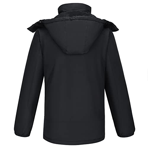 CAMEL CROWN Men's Mountain Waterproof Ski Jackets Warm Winter Snow Coat with Detachable Hood Windproof Rain Jacket