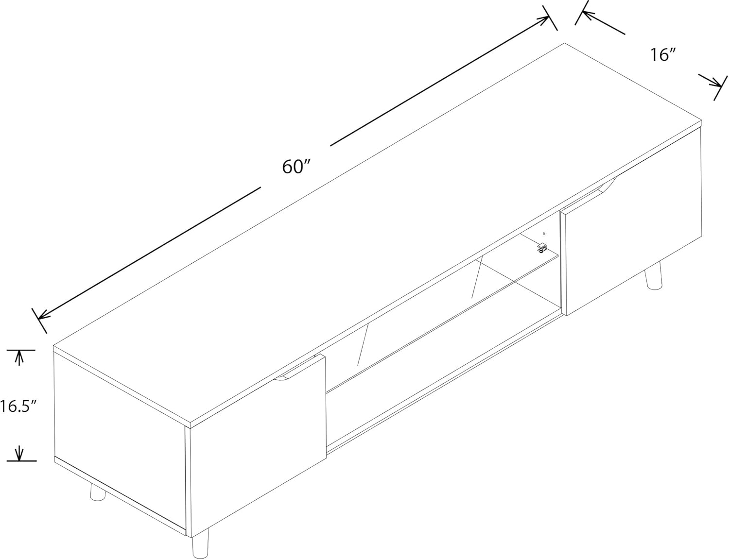 Safdie & Co. Center Table/Tv Console/Entertainment Stand/Media Cabinet, Grey Wood