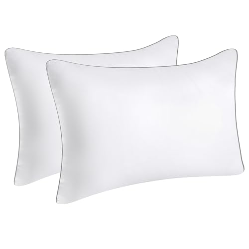 Bed Pillows for Sleeping Queen Size set of 2 Pack Cooling Pillow Set of 2 for Side Back and Stomach Sleepers Down Alternative Filling Luxury Soft and Skin-Friendly