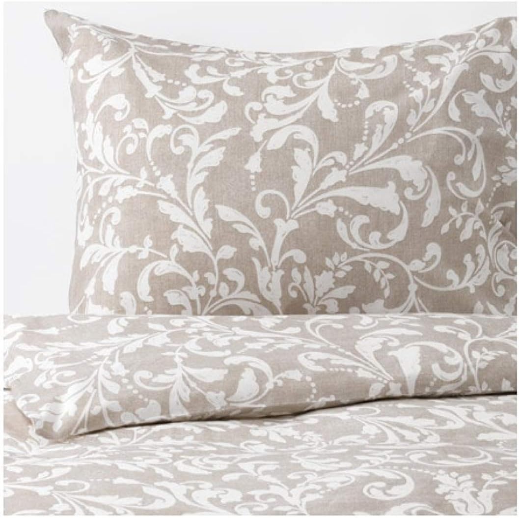IKEA Varbracka Duvet Cover and Pillowcases Beige White Size: Full/Queen (Double/Queen) 804.125.92