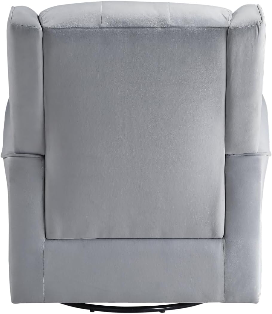 Zeger Swivel Chair w/Glider, Gray Fabric LV00924