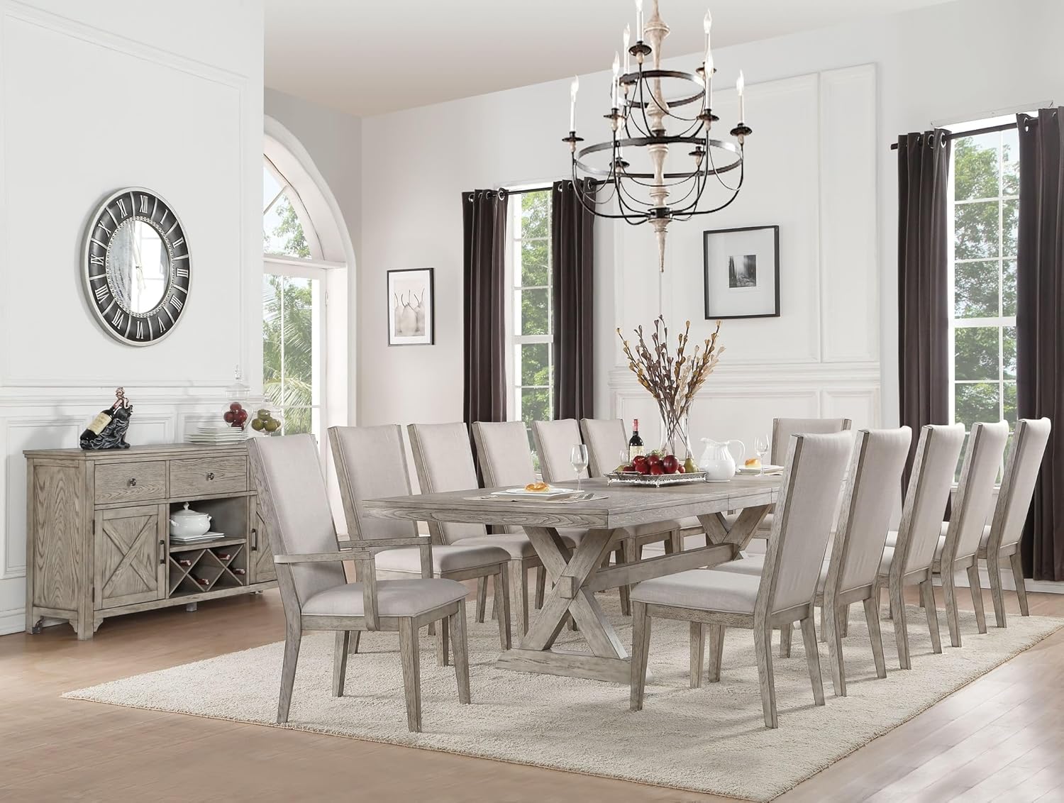 Dining Table in Gray Oak, Oak Dining Tables, Solid Wood