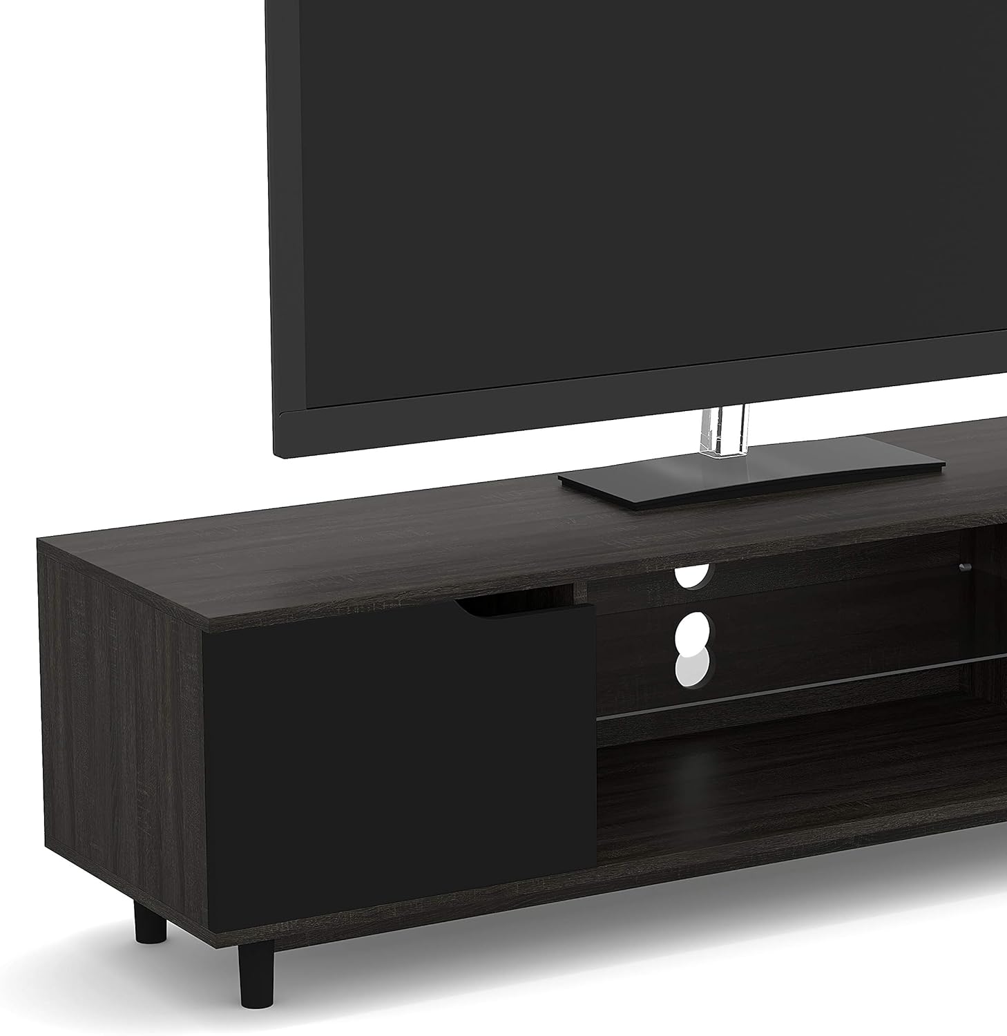 Safdie & Co. Center Table/Tv Console/Entertainment Stand/Media Cabinet, Grey Wood