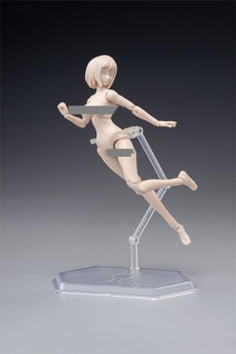 1/12 Scale Female Body,6inch Female Joint Flexible Action Figure Body with Head Sculpt&Stand Collection (Pale Skin, Little Bust)