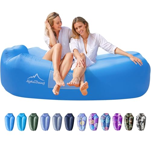 AlphaBeing Inflatable Lounger - Best Air Lounger Sofa for Camping, Hiking - Ideal Inflatable Couch for Pool and Festivals - Perfect Inflatable Beach Chair for Adults