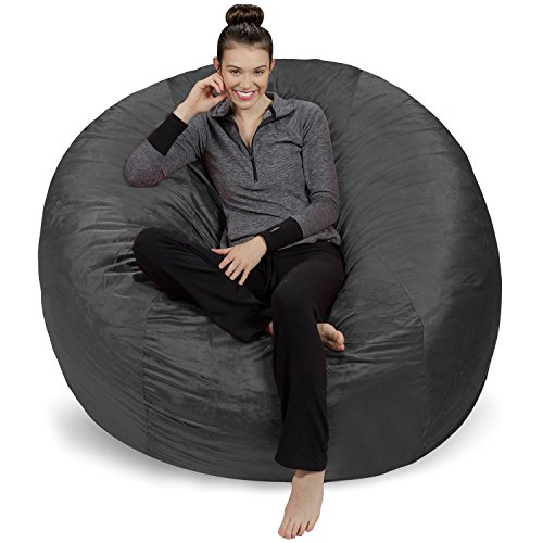 Sofa Sack Bean Bag Chair - Plush, Ultra Soft - Memory Foam Bean Bag Chair with Microsuede Cover - Stuffed Foam Filled Furniture and Accessories for Dorm Room 6 Feet - Cinnabar