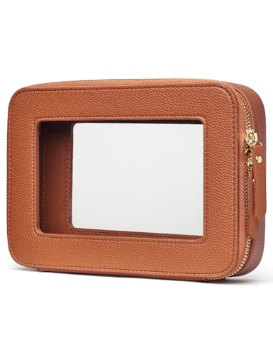 Clear Makeup Bag Toiletry Case Travel Transparent Cosmetic Bag with Zipper, Portable Make Up Organizer Traveling Compact Car Bag for Essentials