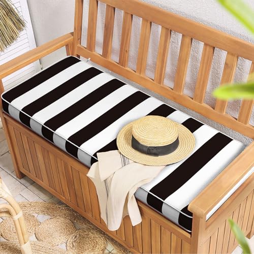 Outdoor Bench Cushion, Patio Furniture Cushion 45 x 18 x 3 Inch, Water Resistant Garden Sofa Swing Pad Settee Loveseat Couch Replacement Cushion, 1 Pack, Swaying Palms Blue