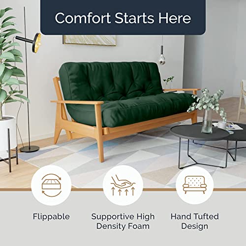 Full Size Sofa Bed Foam Canvas Futon Mattress - 10