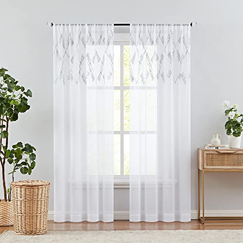 3/4 Inch Curtain Rod Single Window Rods 72 to 144 Inches,Acrylic Diamond Finials,Gold Nickel,2 Pack