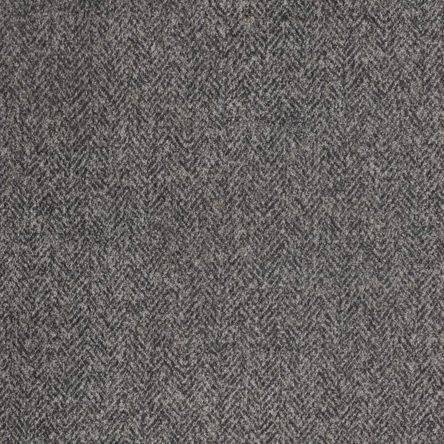 Artisanal Attic Bright Charcoal Tweed and Faux Leather Sectional with Cozy Fabrics and Deep Seating