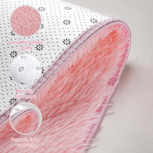 Shaggy 4x6 Area Rug, Shag Rainbow Rug - Fuzzy Rugs for Living Room, Kids Boys Living Bedroom Decor - Modern High Pile Non Slip Area Rug, Fluffy Rainbow Carpet Mat