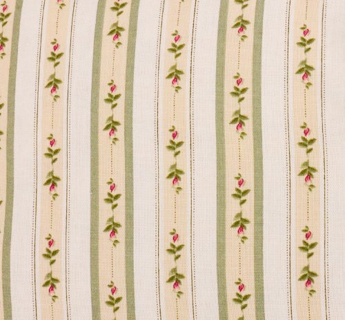 Ellis Curtain Cynthia Floral Stripe Print Tie-Up Window Treatment Valance, 60 by 24-Inch, Blue