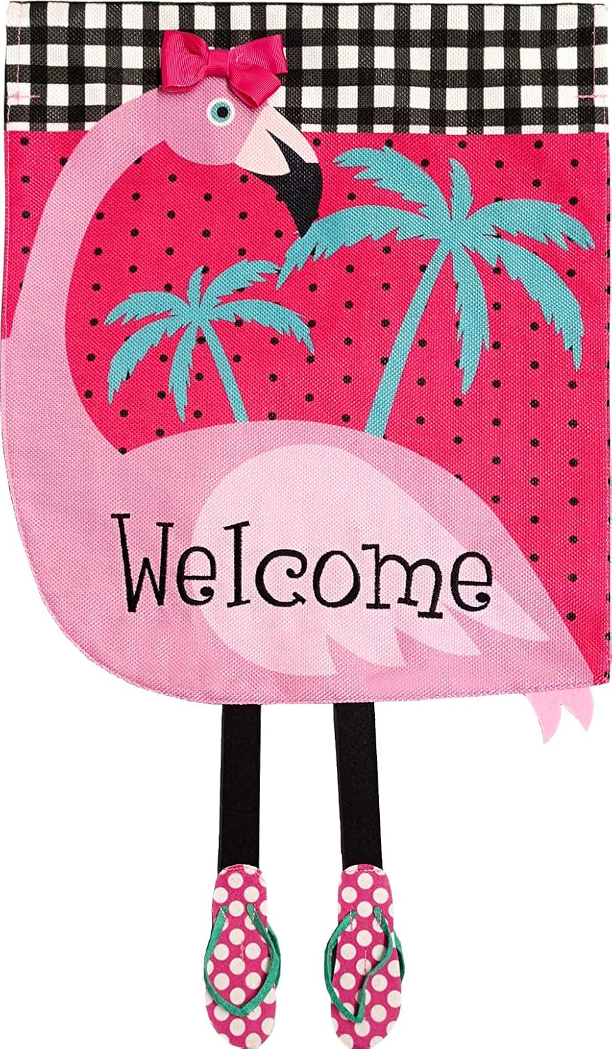 Briarwood Lane Fancy Flamingo Summer Burlap Garden Flag Welcome 12.5