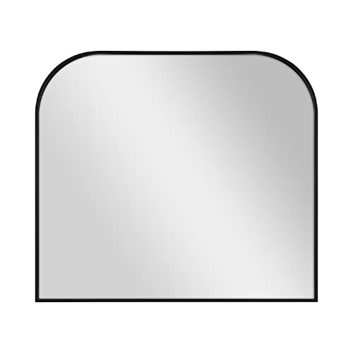 MCS Multifunction Large Wall Mirror with Shelf, 24x36 Inch, Black