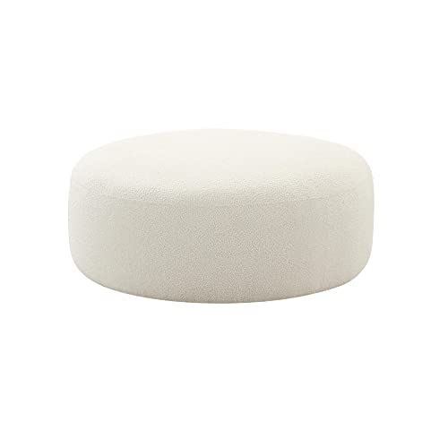 Tov Furniture Broohah Beige Micro-Herringbone Ottoman