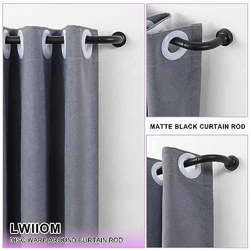 Brushed Nickel Disc Curtain Rods, 84-144 Inches Window Curtain Rod,Adjustable Room Darkening Curtain Rod with Aluminum Finials and Brackets,Wrap Around Design