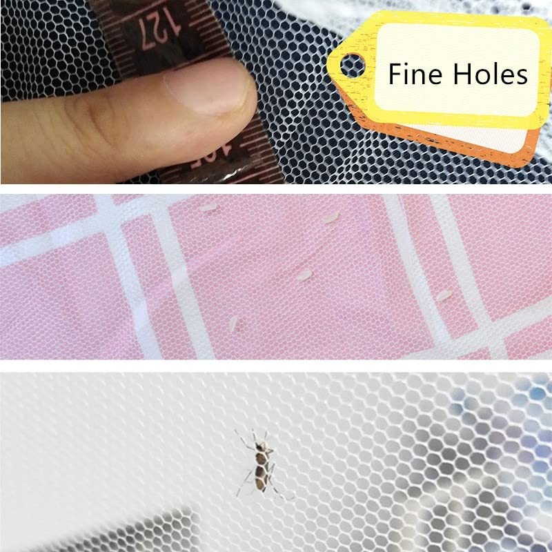 Self-Adhesive Mesh Bunk Bed Curtains Netting Canopy for Twin Top Bottom, 1 Piece for Full Coverage, 3.9ft Pleated