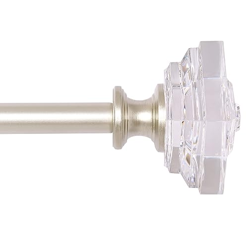 Acrylic Square Finials Curtain Rod，3/4