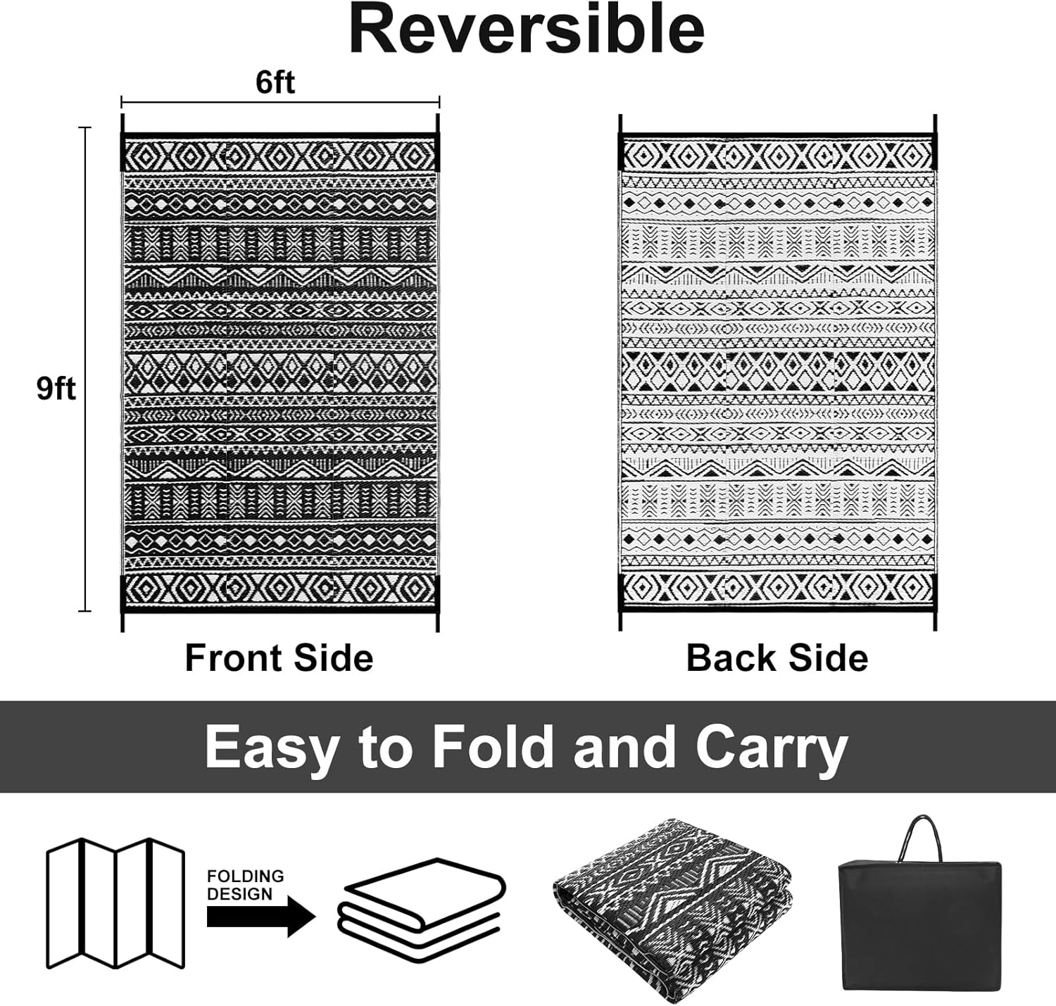Anidaroel 6'x9' Outdoor Rug for Patio, Waterproof Plastic Straw for Patios Clearance, Reversible Camping Rugs for Outside RV, Large Outdoor Area Rug for Porch, Backyard, Patio Decor