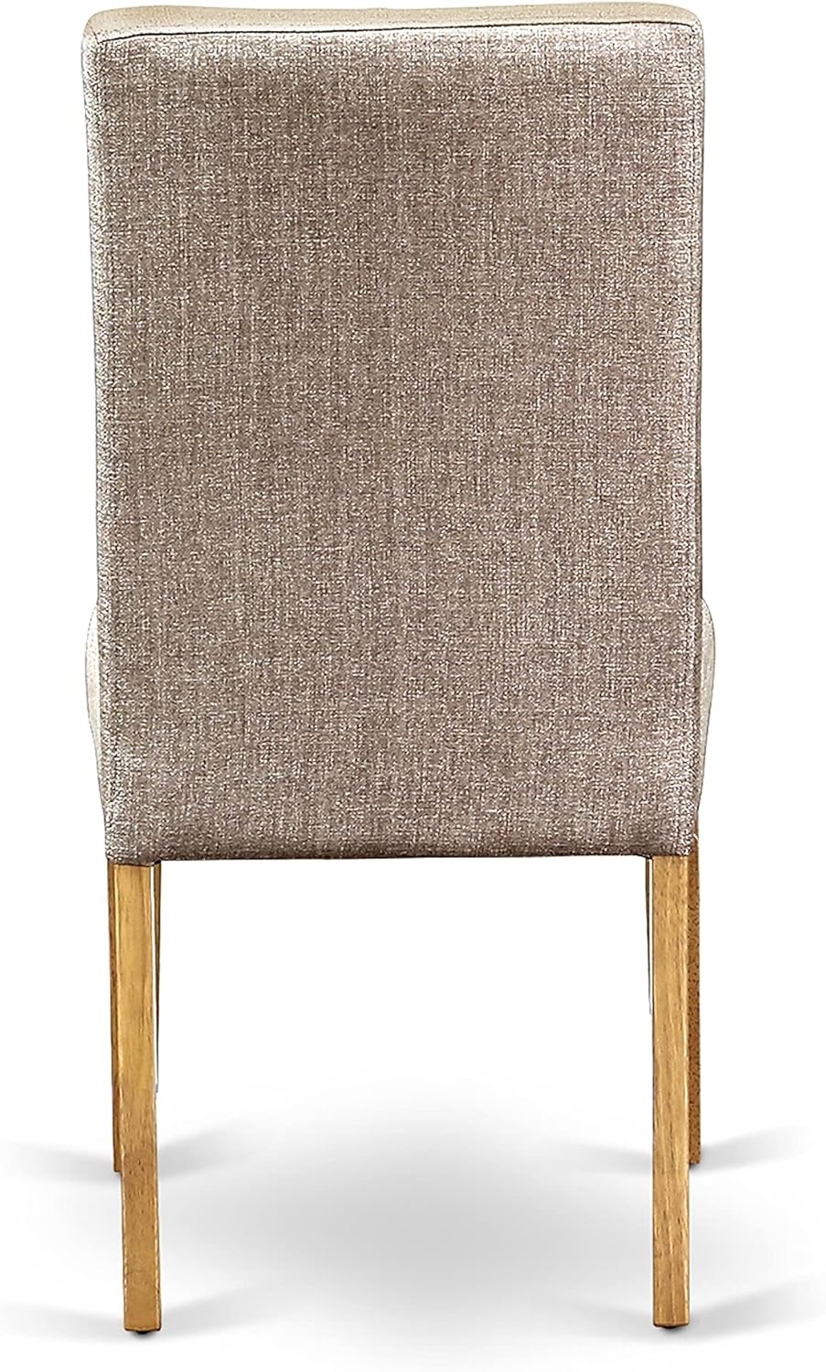 East West Furniture Antique 5 Piece Dining Set Includes a Round Kitchen Table with Pedestal and 4 Dark Khaki Linen Fabric Upholstered Parson Chairs, 36x36 Inch, Oak