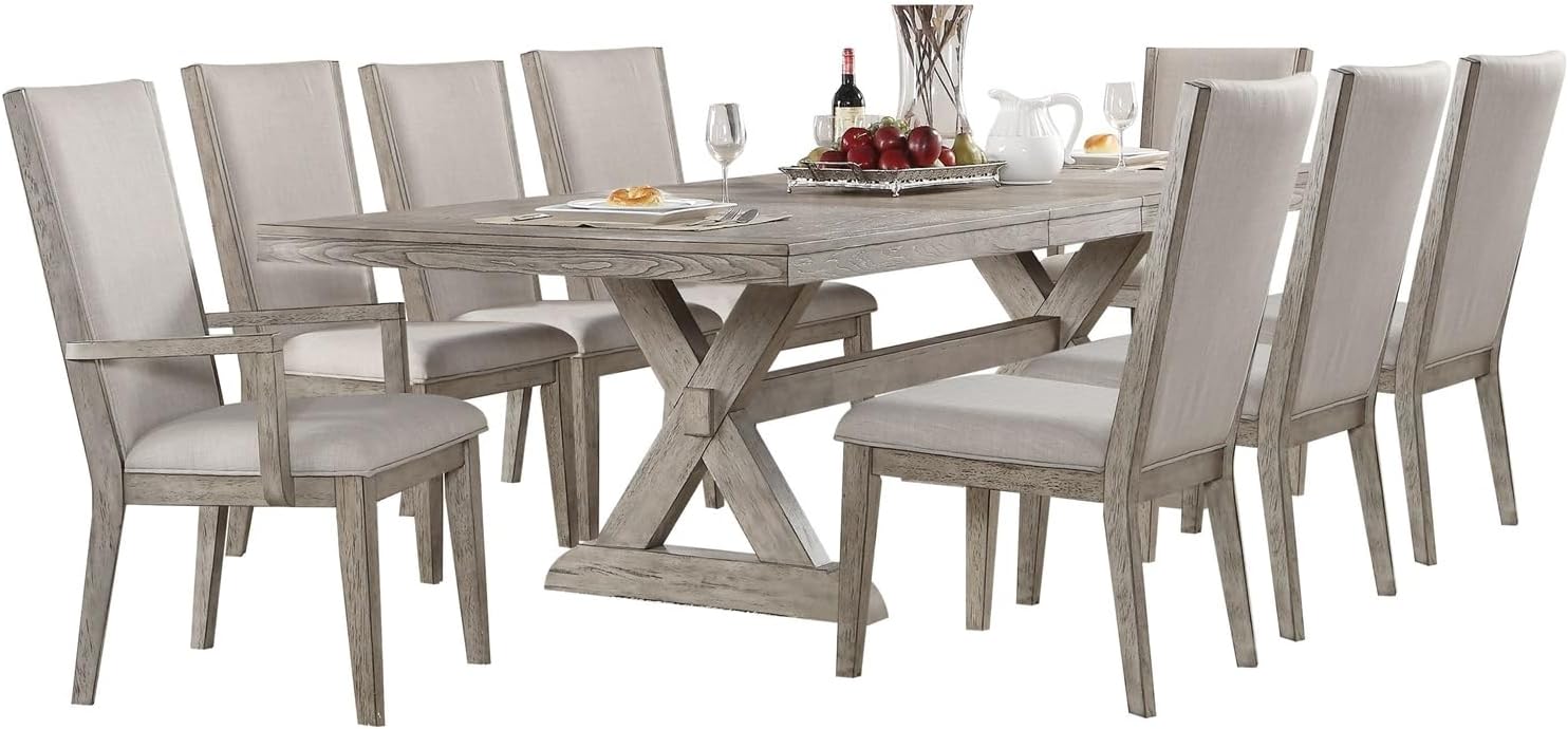 Dining Table in Gray Oak, Oak Dining Tables, Solid Wood